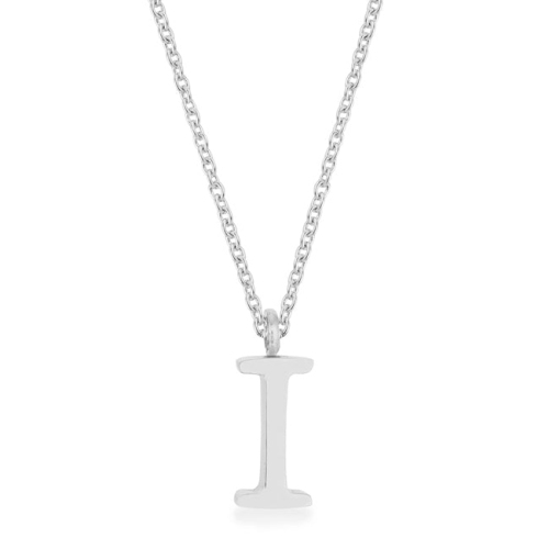 JGI  Elaina Rhodium Stainless Steel I Initial Necklace In Multicolor
