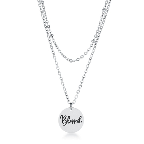 JGI  Delicate Stainless Steel Blessed Necklace In Multicolor