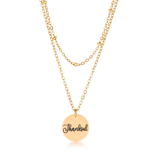 JGI  Delicate 18K Plated Thankful Necklace In Gold