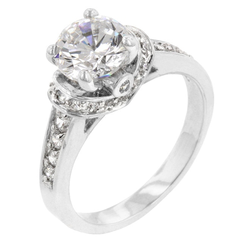 Bague royale plaquée rhodium