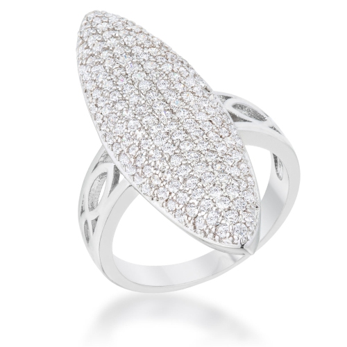 JGI  Bella 2.3Ct Cz Rhodium Contemporary Cocktail Ring In Multicolor