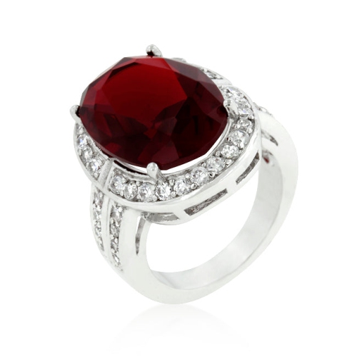JGI  Ruby Cocktail Ring In Red