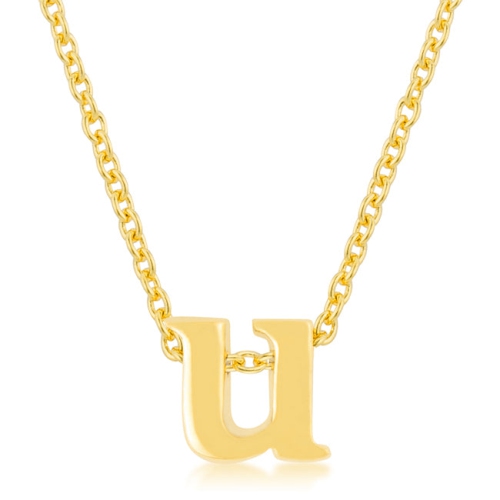 JGI  Golden Initial U Pendant In Multicolor