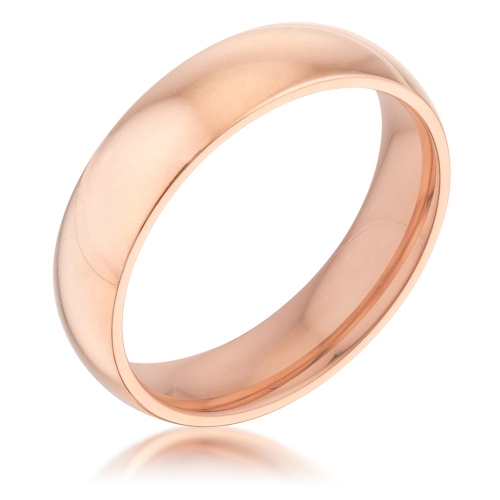 JGI  5 MM Ipg Rose Stainless Steel Band In Gold