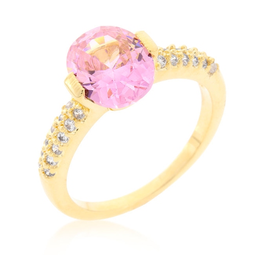 JGI  Oval Cubic Zirconia Engagement Ring In Pink