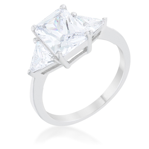 JGI  Classic Clear Rhodium Engagement Ring In Multicolor