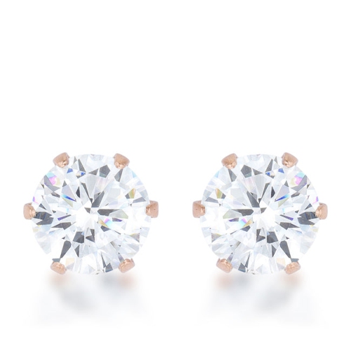 JGI  Reign 3.4Ct Cz Rose Stainless Steel Stud Earrings In Gold