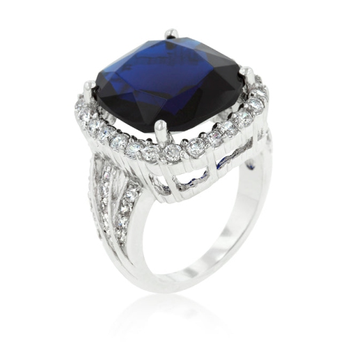 JGI  Deep Sapphire Engagement Ring In Blue