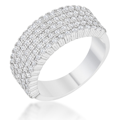 JGI  Gwen 1Ct Cz Rhodium Wide Ring In Multicolor