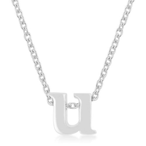 JGI  Rhodium Plated Finish Initial U Pendant In Multicolor