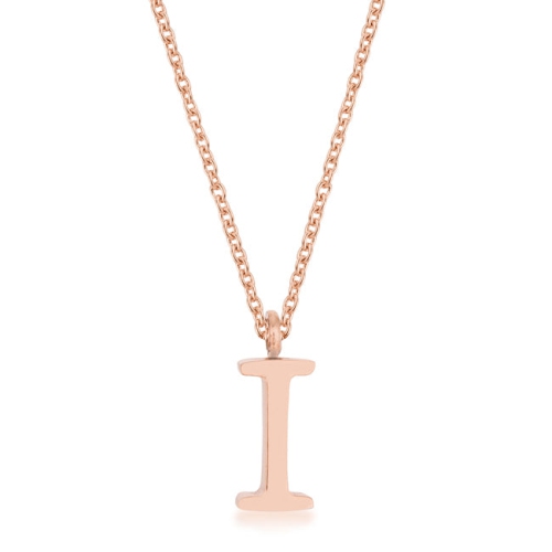 JGI  Elaina Rose Stainless Steel I Initial Necklace In Gold