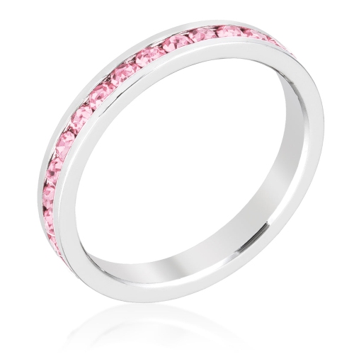 JGI  Stylish Stackables Crystal Ring In Pink