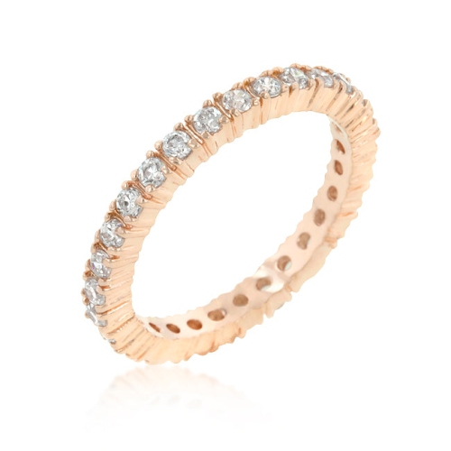 JGI  Rose Finish Cubic Zirconia Eternity Band In Gold