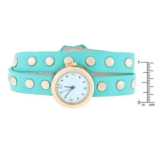 Round Studded Wrap Watch