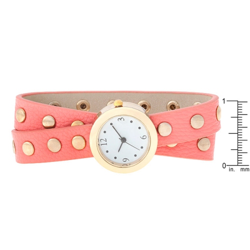 Round Studded Wrap Watch