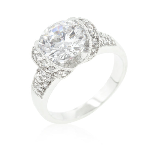 JGI  Tension Set Cubic Zirconia Engagement Ring In Multicolor