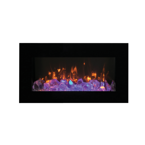 AMANTII  Vista-Bi-72-7-Oob-1 Refurbished(Fair) - Slim Indoor Or Outdoor Built-In Only Electric Fireplace With A Steel Surround In Black