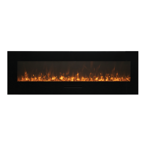 VISTA-BI-72-7-OOB-1 Refurbished(Fair) - Slim Indoor or Outdoor Built-in only Electric Fireplace with a black steel surround