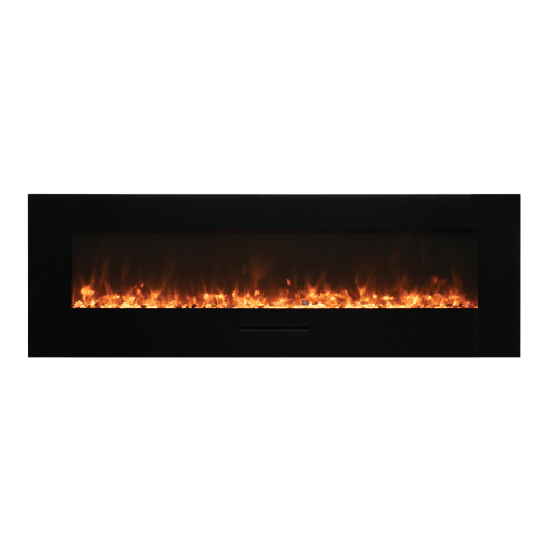 VISTA-BI-72-7-OOB-1 Refurbished(Fair) - Slim Indoor or Outdoor Built-in only Electric Fireplace with a black steel surround