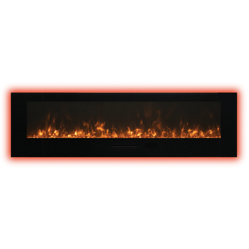 VISTA-BI-72-7-OOB-1 Refurbished(Fair) - Slim Indoor or Outdoor Built-in only Electric Fireplace with a black steel surround