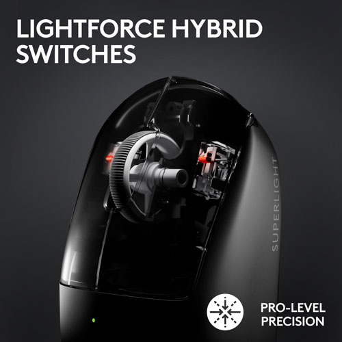 Image 6 of 21.. Logitech G PRO X Superlight 2 44000 DPI 8K Polling Wireless HERO 2 Sensor 60g Pro-Grade Mouse - Black