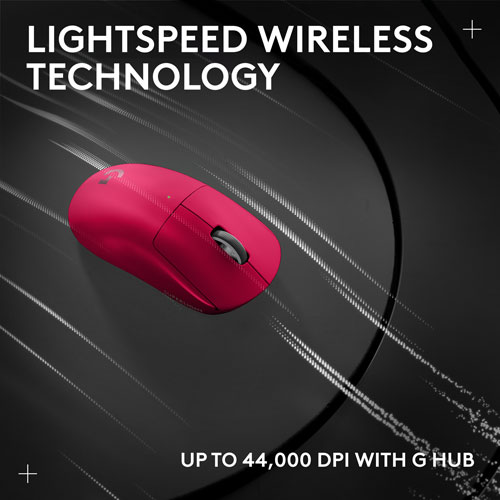 Souris sans fil à capteur HERO 2 calibre professionnel 60 g de 44 000 ppp taux d'interrogation 8 kHz G PRO X Superlight 2 de Logitech - Magenta - Exclusivité de Best Buy