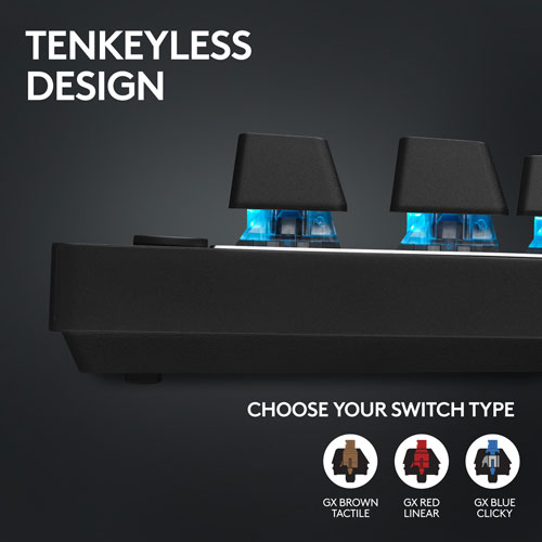 Logitech G PRO X TKL LIGHTSPEED Bluetooth Backlit Mechanical Clicky Gaming Keyboard