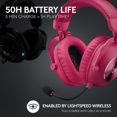 Casque de jeu sans fil G PRO X 2 LIGHTSPEED de Logitech - Magenta - Exclusivité de Best Buy