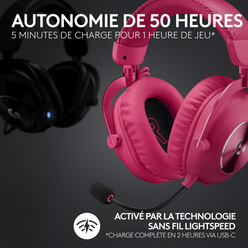 Casque de jeu sans fil G PRO X 2 LIGHTSPEED de Logitech - Magenta - Exclusivité de Best Buy