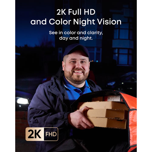 Sonnette vidéo Wi-Fi à deux caméras 2K avec carillon E340 d'eufy - Noir/Blanc