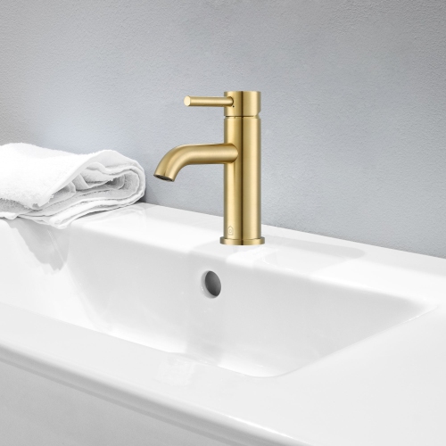 Ancona Valencia Single Handle 1-Hole Bathroom Faucet in Brushed Champagne Gold
