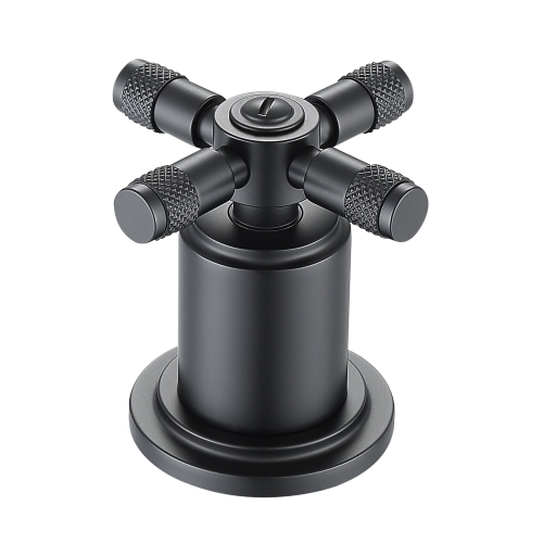 Ancona Uomo Widespread Cross Handle 3-Hole Bathroom Faucet in Matte Black