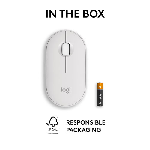 Logitech Pebble 2 M350s 4000 DPI Bluetooth Optical Mouse - Tonal White