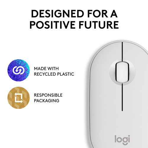 Logitech Pebble 2 M350s 4000 DPI Bluetooth Optical Mouse - Tonal White