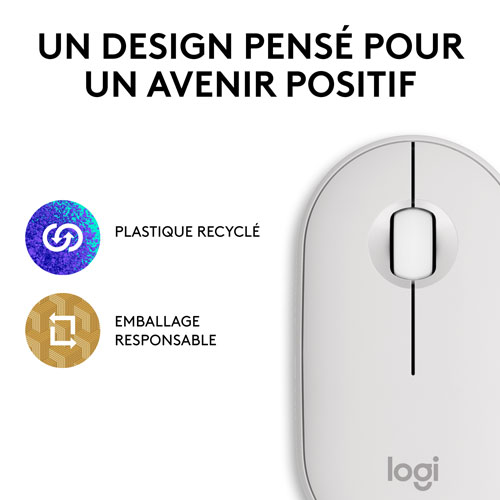 Logitech Pebble 2 M350s 4000 DPI Bluetooth Optical Mouse - Tonal White