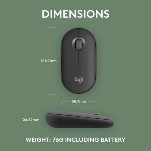 Logitech Pebble 2 M350s 4000 DPI Bluetooth Optical Mouse - Tonal Graphite