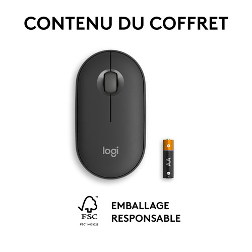 Logitech Pebble 2 M350s 4000 DPI Bluetooth Optical Mouse - Tonal Graphite
