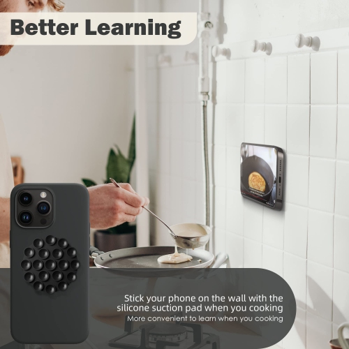 (4 in 1) Silicone Suction Cups Phone Case Adhesive Mount Compatible for All iPhone and Android Cellphones, Strong Adhesion Holder for Selfies and