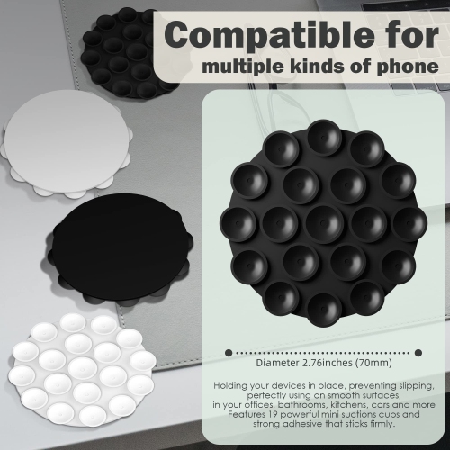 (4 in 1) Silicone Suction Cups Phone Case Adhesive Mount Compatible for All iPhone and Android Cellphones, Strong Adhesion Holder for Selfies and