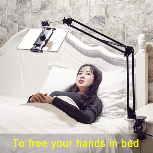 Tablet Stand for Bed,360 Degree Rotating Bed Tablet Mount Holder Stand with Aluminum Arm for iPad,iPhoneXS,N-Switch, Amazon Kindle Fire,or Other 4~11