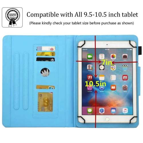 Étui universel pour tablette Android de 10 10,1 po, étui universel pour tablette de 10 10,1 po, étui portefeuille en cuir avec support Dluggs pu pour