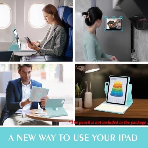 iPad – Étui-clavier 10,9 Air de 5th 4th génération, Pro 11 1st/2nd/3rd/4th, étui magnétique rotatif à 360° avec porte-stylet, clavier sans fil
