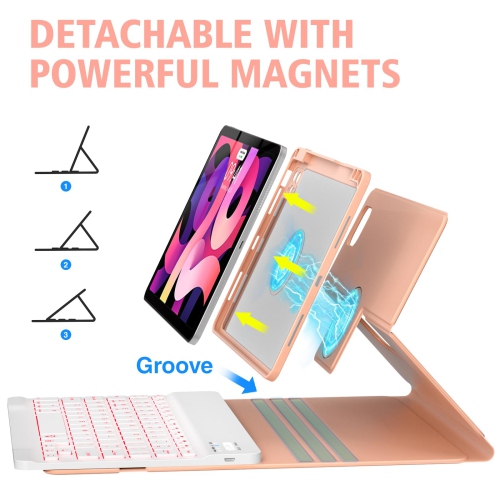 Étui-clavier iPad 10.9/11 Air 5th 4th génération, Pro 11 1st/2nd/3rd/4th, étui magnétique rotatif à 360° avec porte-stylet, clavier sans fil
