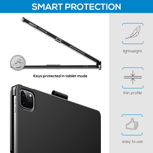 Touch iPad Pro 11 inch Case with Keyboard - Multi-Touch Trackpad & 10 Colors Backlight & 360° Rotatable - Thin & Light for iPad Pro 11 & iPad Air 5th