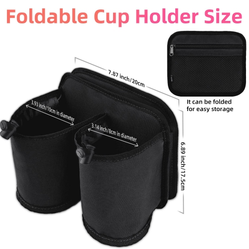 Luggage Travel Cup Holders Fits Roll on Suitcase Handles Attachment Drinks Carrier for Drink Beverages Coffee Mugs Travel Essential Flight Attendant