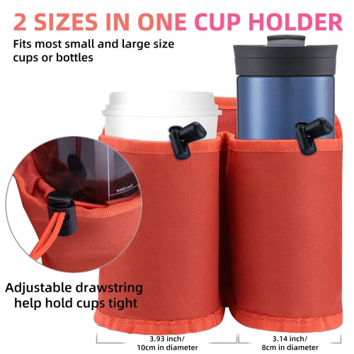 Luggage Travel Cup Holders Fits Roll on Suitcase Handles Attachment Drinks Carrier for Drink Beverages Coffee Mugs Travel Essential Flight Attendant