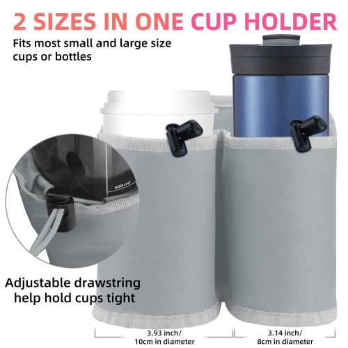 Luggage Travel Cup Holders Fits Roll on Suitcase Handles Attachment Drinks Carrier for Drink Beverages Coffee Mugs Travel Essential Flight Attendant