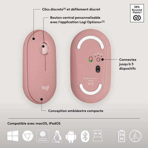 Logitech Pebble 2 Bluetooth Optical Ergonomic Keyboard & Mouse Combo