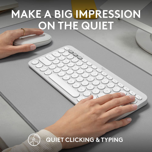 Logitech Pebble 2 Bluetooth Optical Ergonomic Keyboard & Mouse Combo - White
