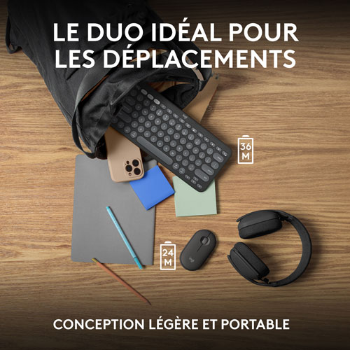 Logitech Pebble 2 Bluetooth Optical Ergonomic Keyboard & Mouse Combo for Mac - Black